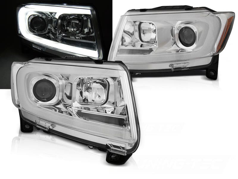 Predné svetlá Jeep Grand Cherokee WK2 11-13 LED Dynamic Chrome