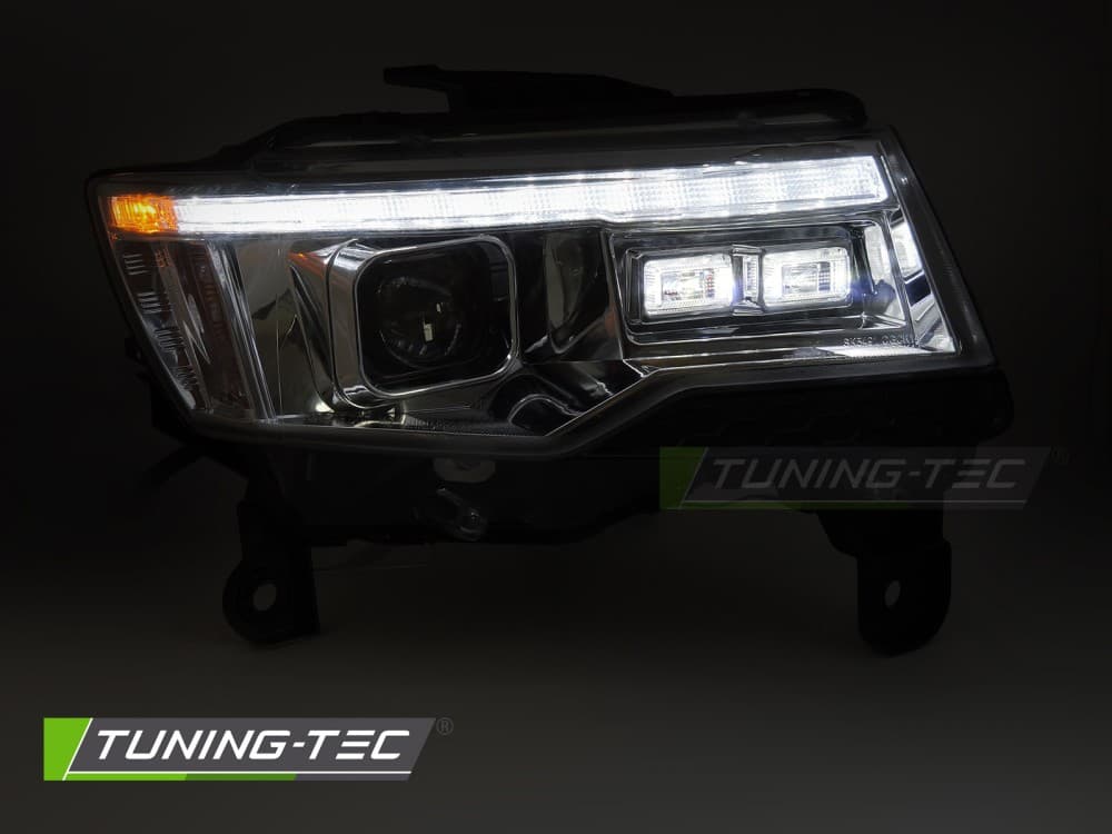 Predné svetlá Grand Cherokee 14-21 Xenón Tube Light Chrome – náhľad 2