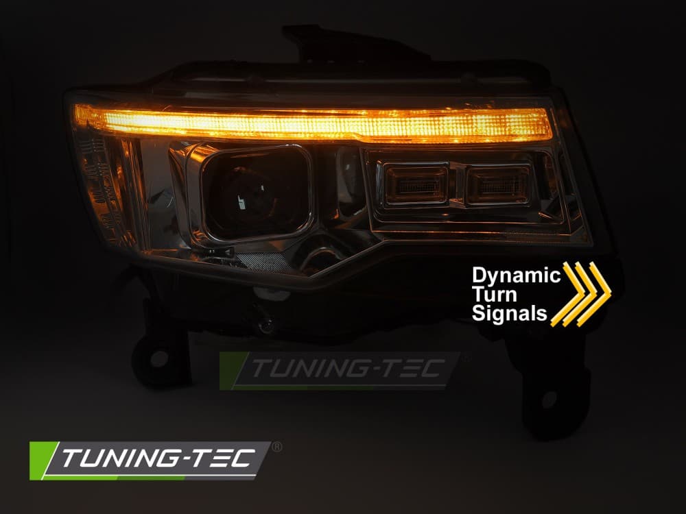 Predné svetlá Grand Cherokee 14-21 Xenón Tube Light Chrome – náhľad 3