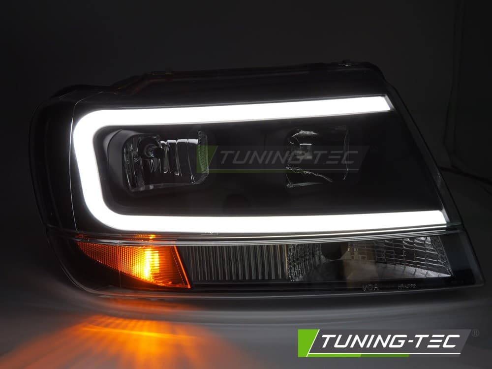 Predné svetlá Jeep Grand Cherokee 99-05 Tube Light Black – náhľad 2