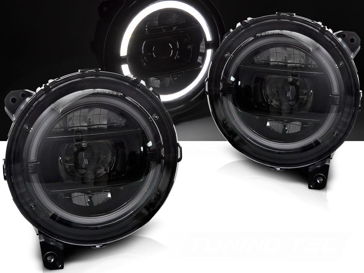 Predné svetlá Jeep Wrangler JL 18-23 Full LED Black