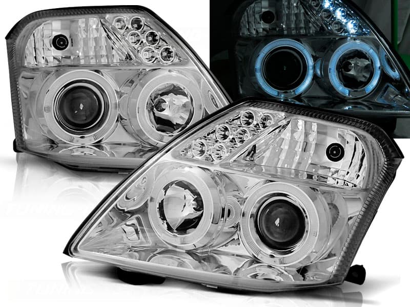Predné svetlá Citroën C2 03-10 Angel Eyes Chrome