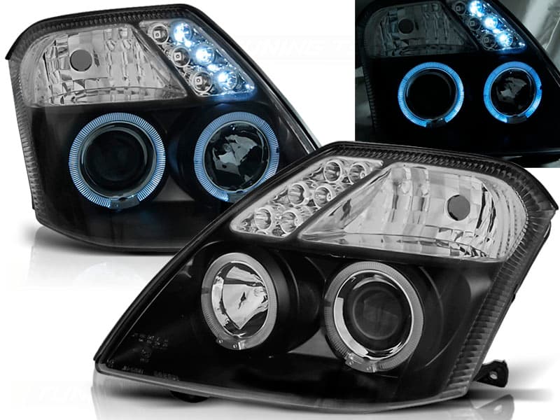 Predné svetlá Citroën C2 03-10 Angel Eyes Black