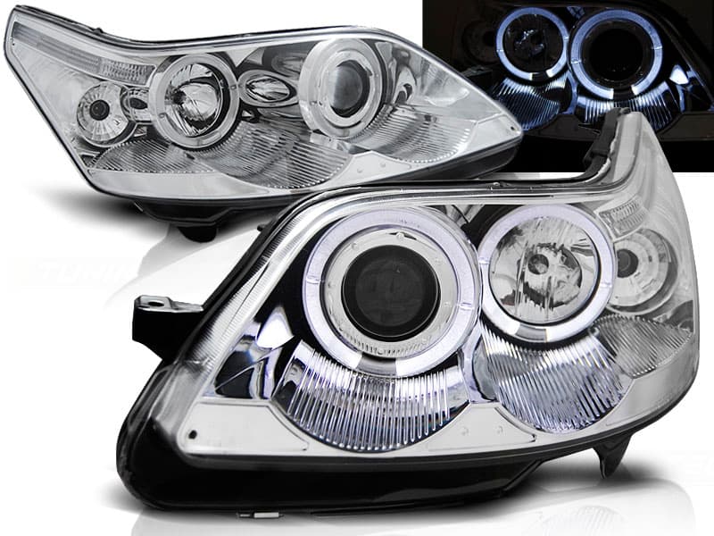 Predné svetlá Citroën C4 04-10 Angel Eyes Chrome