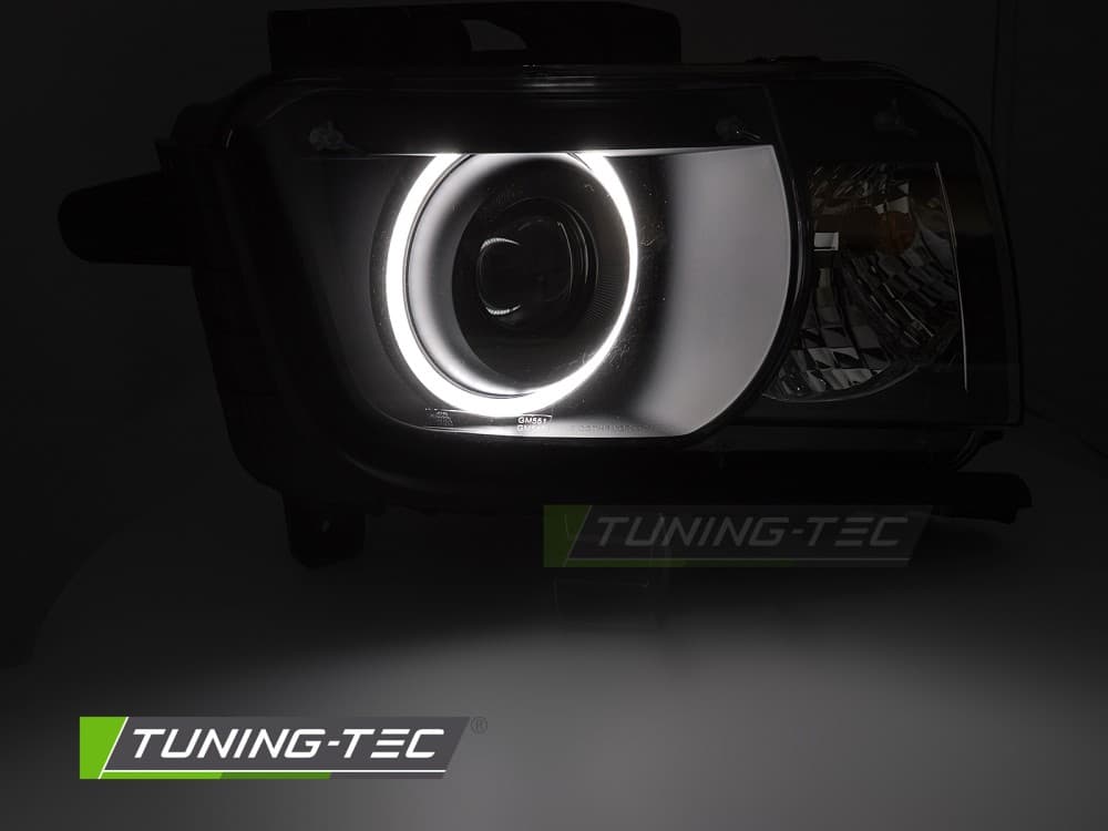 Predné svetlá Chevrolet Camaro 09-13 Angel Eyes Black – náhľad 2