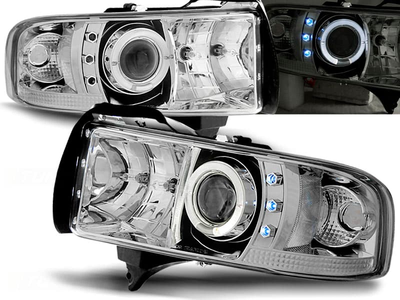 Predné svetlá Dodge Ram 94-01 Angel Eyes Chrome