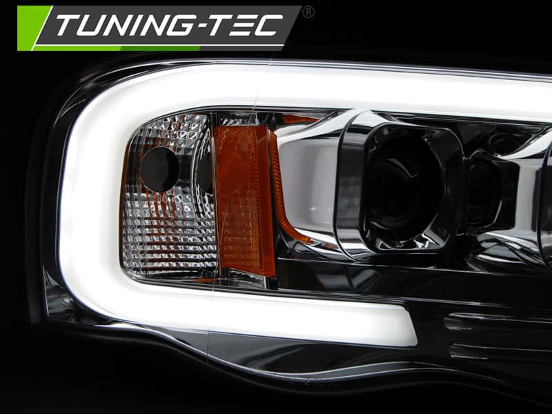 Predné svetlá Dodge Ram 02-06 Tube Light Chrome – náhľad 5