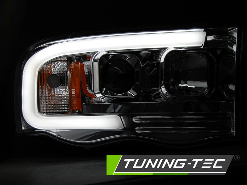 Predné svetlá Dodge Ram 02-06 Tube Light Chrome – náhľad 6