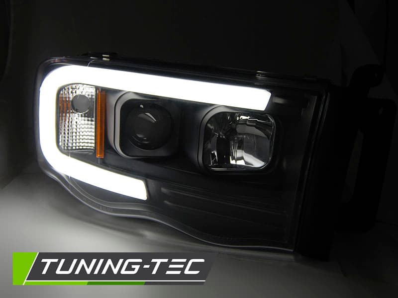 Predné svetlá Dodge Ram 02-06 Tube Light Black – náhľad 2