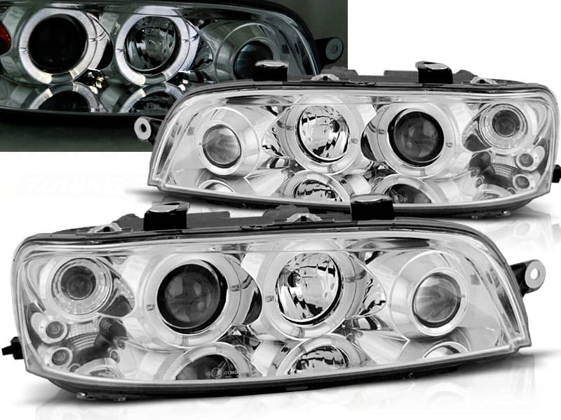 Predné svetlá Fiat Punto 2 99-03 Angel Eyes Chrome