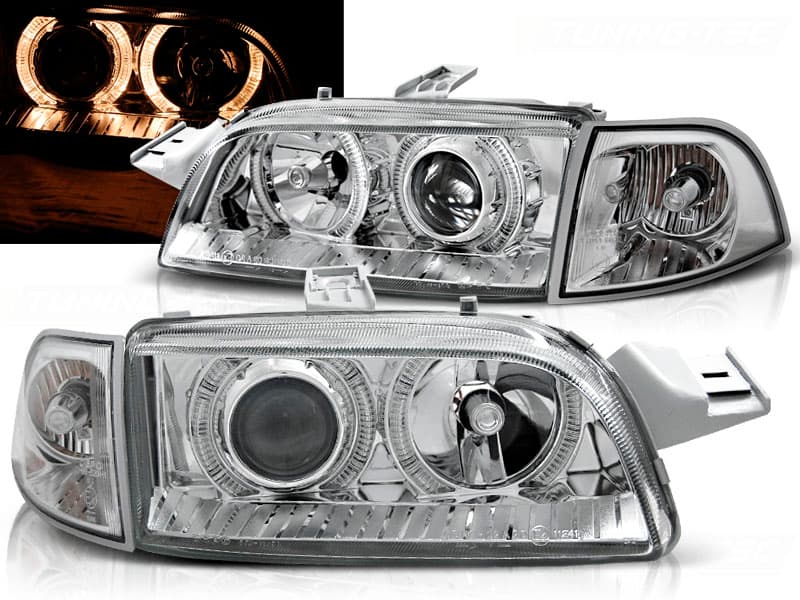 Predné svetlá Fiat Punto 1 93-99 Angel Eyes Chrome