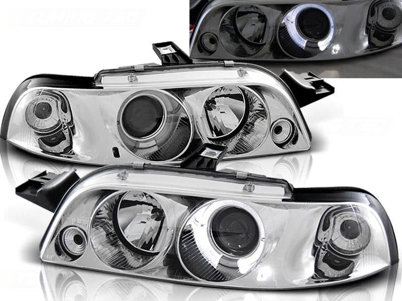 Predné svetlá Fiat Punto 93-99 Angel Eyes Chrome