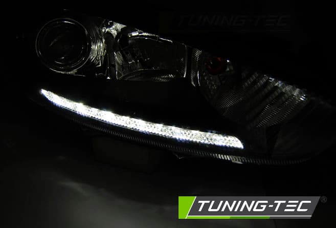 Predné svetlá Ford Fiesta MK7 13-16 DRL LED Chrome – náhľad 2
