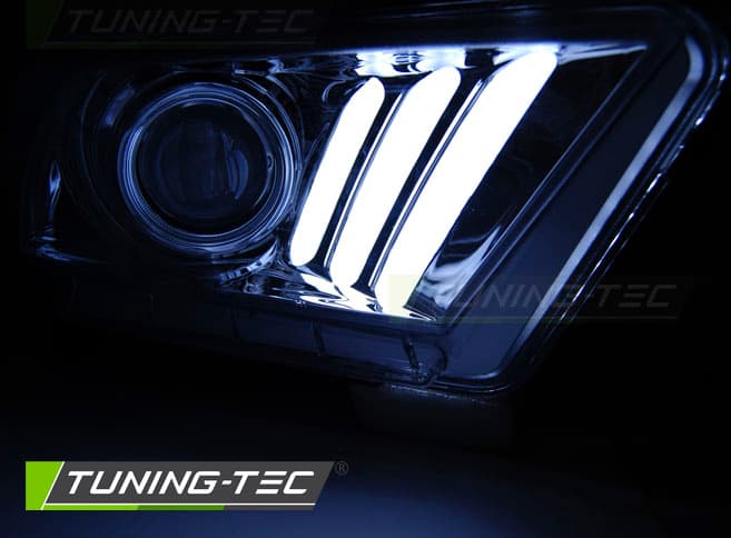 Predné svetlá Ford Mustang 5 10-13 Tube Light Chrome – náhľad 2