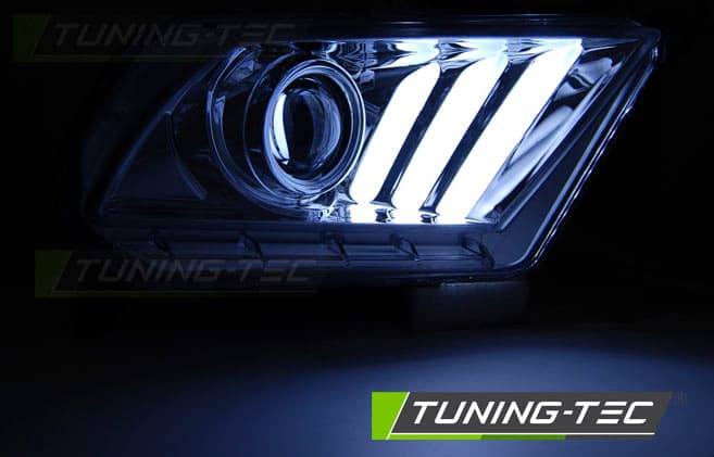 Predné svetlá Ford Mustang 5 10-13 Tube Light Chrome – náhľad 3