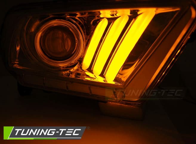 Predné svetlá Ford Mustang 5 10-13 Tube Light Chrome – náhľad 4