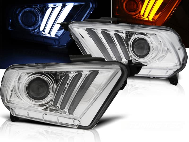 Predné svetlá Ford Mustang 5 10-13 Tube Light Chrome