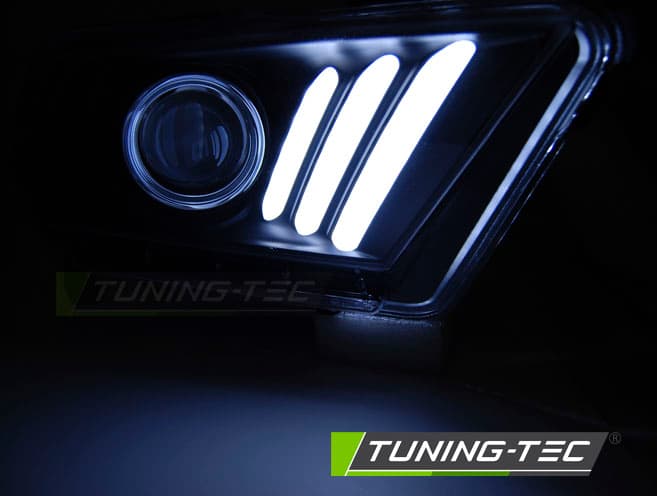Predné svetlá Ford Mustang 5 10-13 Tube Light Black – náhľad 2
