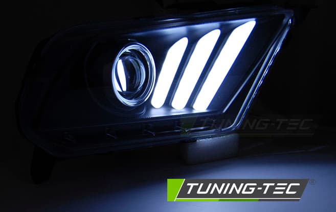 Predné svetlá Ford Mustang 5 10-13 Tube Light Black – náhľad 3