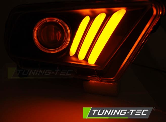 Predné svetlá Ford Mustang 5 10-13 Tube Light Black – náhľad 4