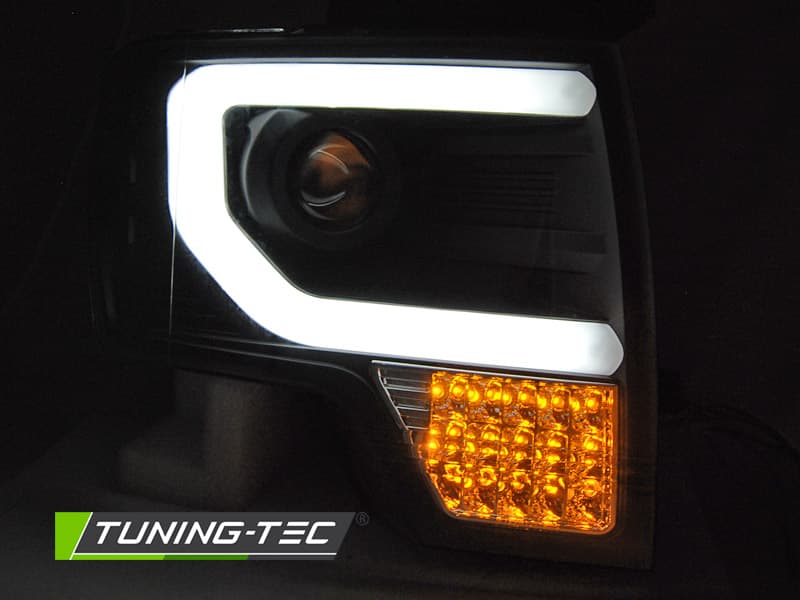 Predné svetlá Ford F150 MK12 Tube Light Black – náhľad 2