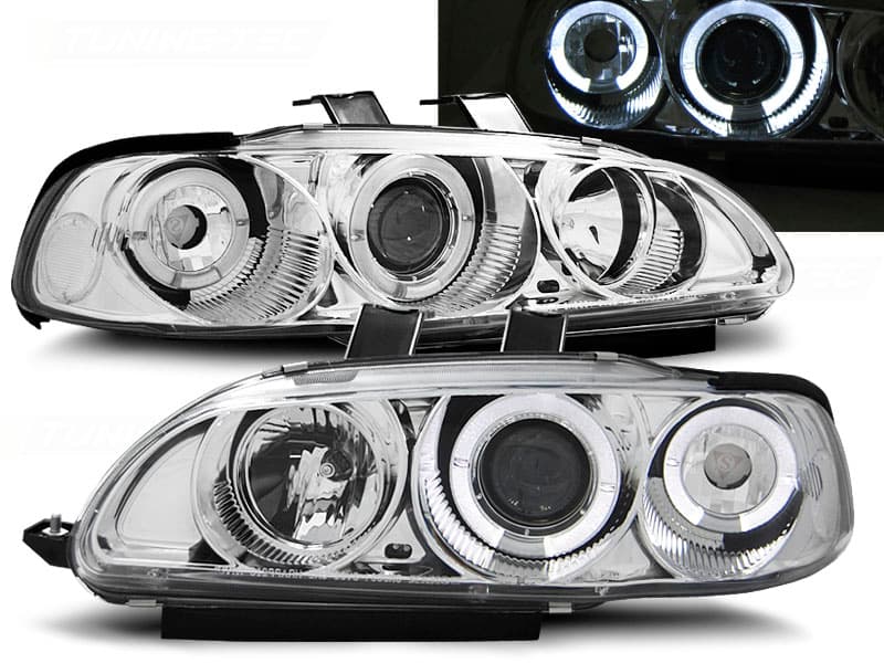 Predné svetlá Honda Civic 2/ 91-95 3D Angel Eyes Chrome