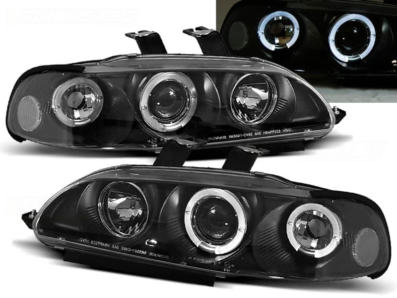 Predné svetlá Honda Civic 2/ 91-95 3D Angel Eyes Black