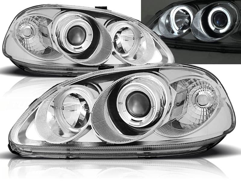 Predné svetlá Honda Civic 95-99 Angel Eyes Chrome