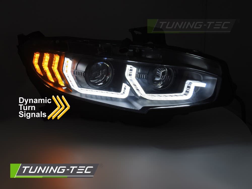 Predné svetlá Honda Civic 10 16-21 Dynamic Black – náhľad 3
