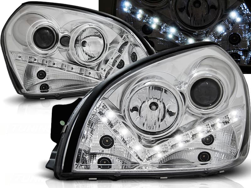 Predné svetlá Hyundai Tucson 04-10 Devil Eyes Chrome