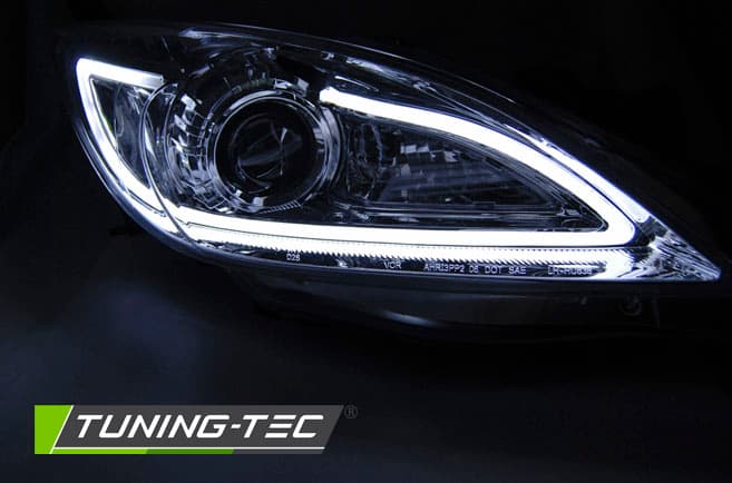 Predné svetlá Mazda 3 09-13 Tube Light Chrome – náhľad 2
