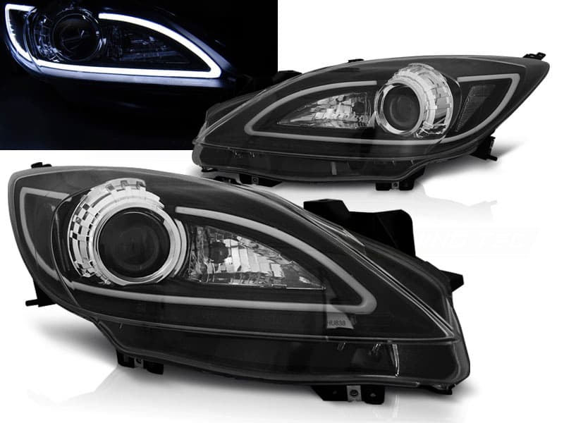 Predné svetlá Mazda 3 09-13 Tube Light Black