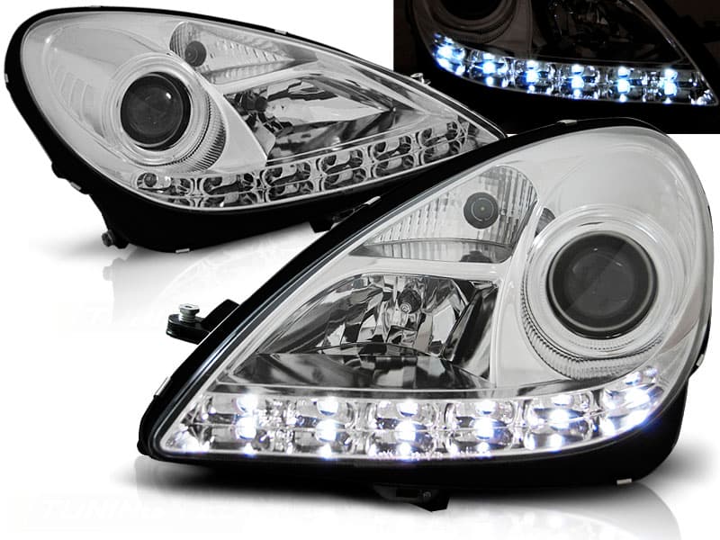 Predné svetlá Mercedes R171 SLK 04-11 Devil Eyes Chrome