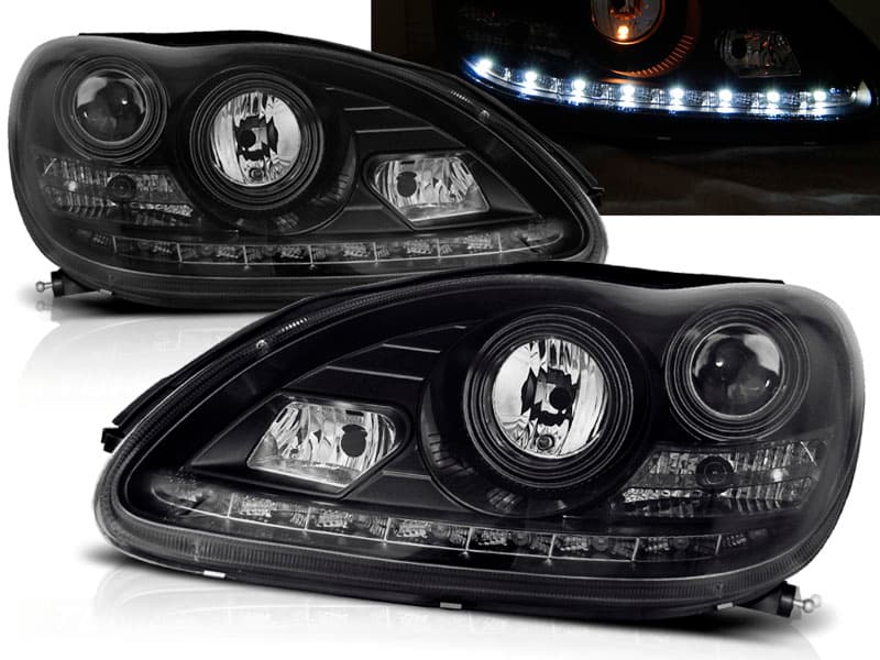 Predné svetlá Mercedes W220 S 98-05 Devil Eyes Black
