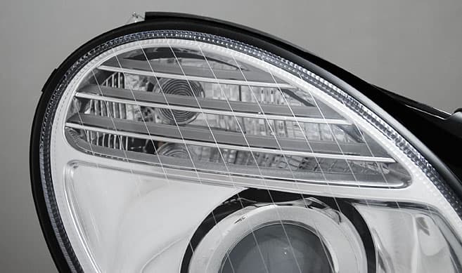 Predné svetlá Mercedes E W211 02-06 D2S/H7 Chrome – náhľad 2
