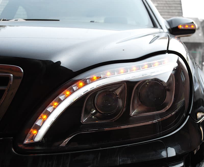 Predné svetlá Mercedes S W220 98-05 Tube Light Black – náhľad 5