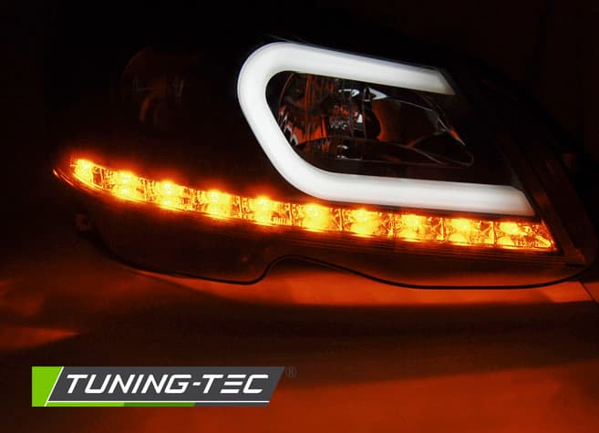 Predné svetlá Mercedes W204 11-14 Tube Light Black – náhľad 2