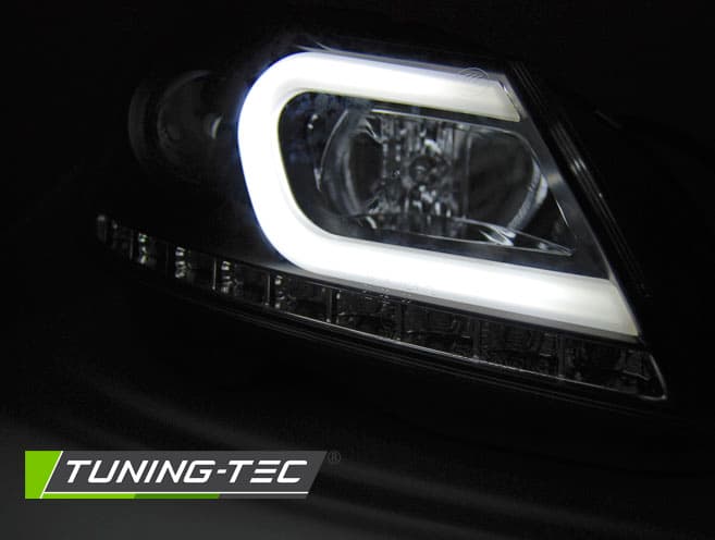 Predné svetlá Mercedes W204 11-14 Tube Light Black – náhľad 3