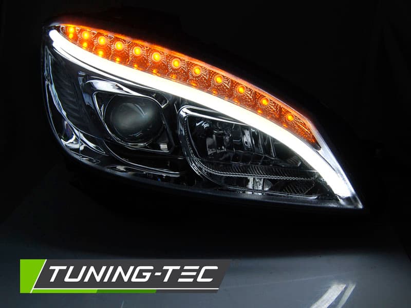 Predné svetlá Mercedes W204 07-10 H7 Tube Light Chrome – náhľad 3