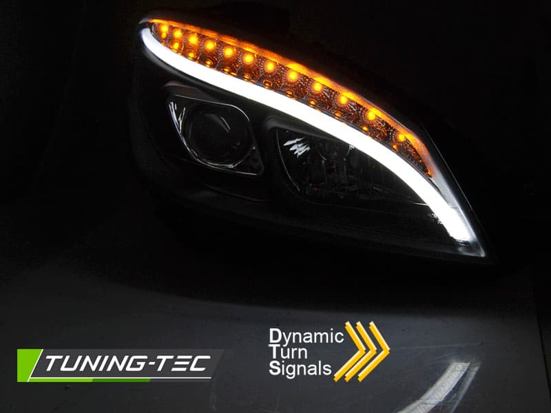 Predné svetlá Mercedes W204 07-10 H7 Tube Light LED Dynamic Black – náhľad 2