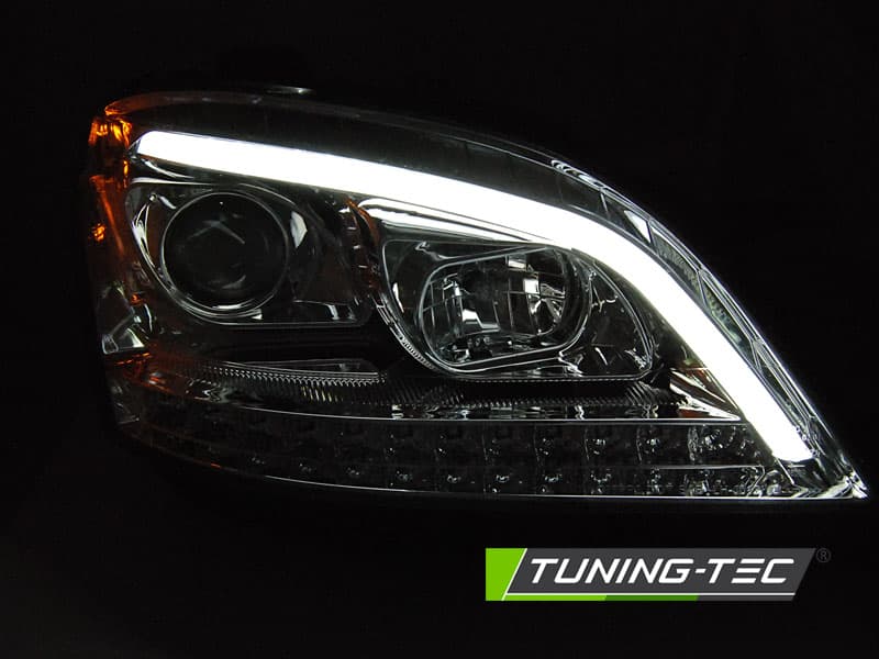 Predné svetlá Mercedes W164 ML 05-08 Tube Light Chrome – náhľad 2