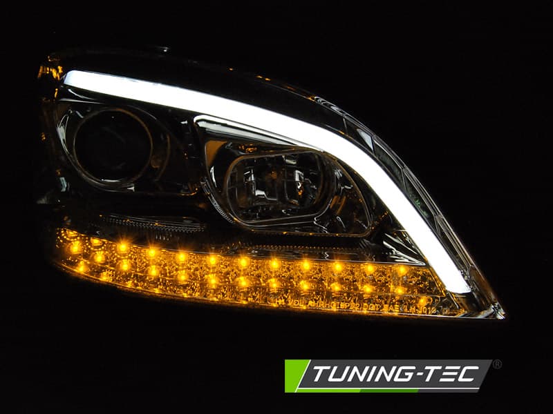 Predné svetlá Mercedes W164 ML 05-08 Tube Light Chrome – náhľad 3