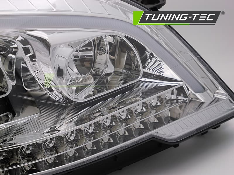Predné svetlá Mercedes W164 ML 09-11 Tube Light Chrome – náhľad 2
