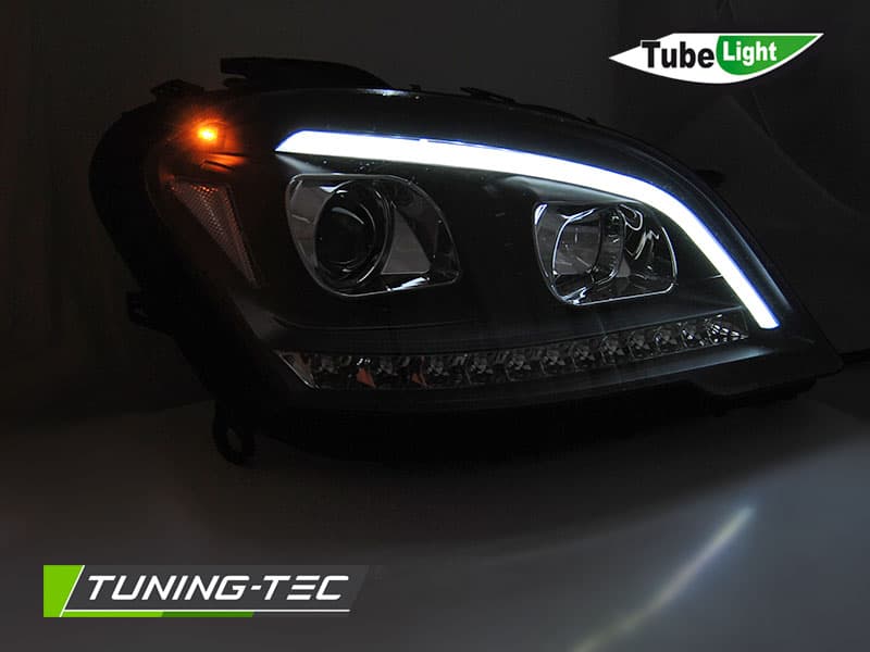 Predné svetlá Mercedes W164 ML 09-11 Tube Light Black – náhľad 2