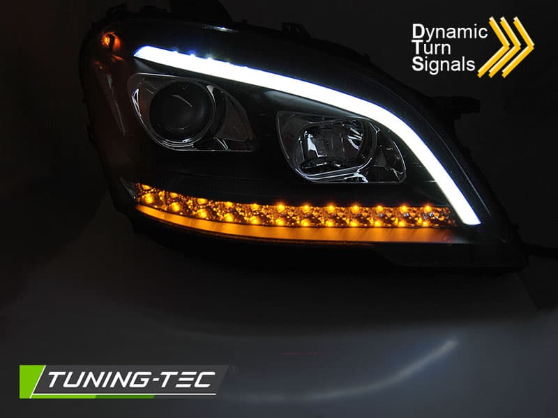Predné svetlá Mercedes W164 ML 09-11 Tube Light Black – náhľad 3
