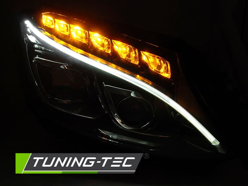Predné svetlá Mercedes C W205 14-18 True DRL Black – náhľad 2
