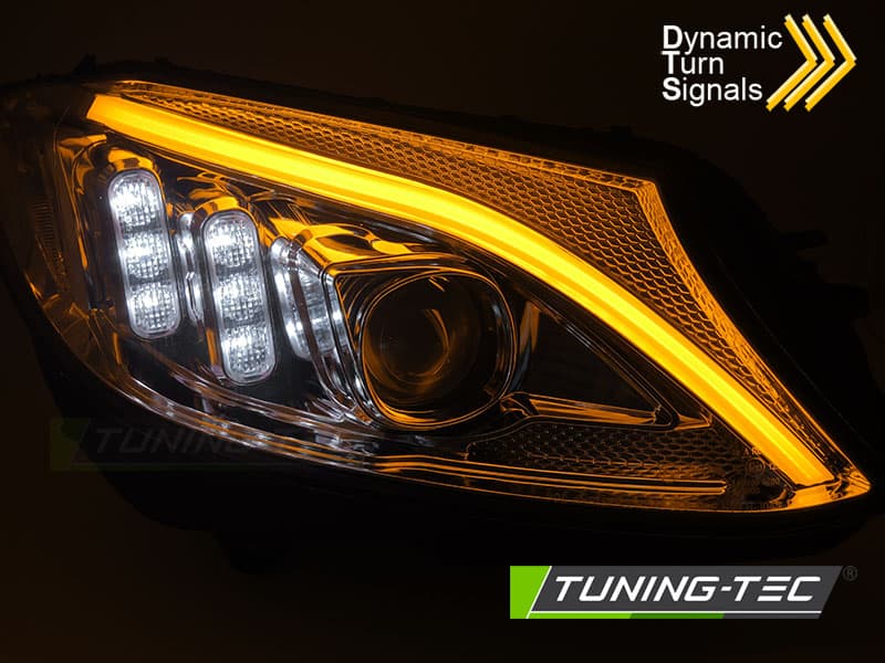 Predné svetlá Mercedes C W205 14-18 Tube LED Chrome – náhľad 8