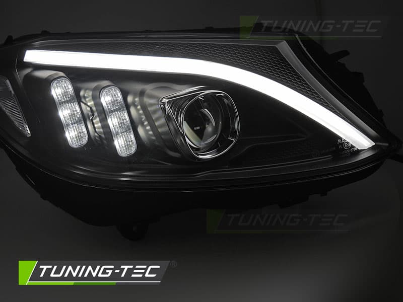 Predné svetlá Mercedes C W205 14-18 Tube LED Black – náhľad 6