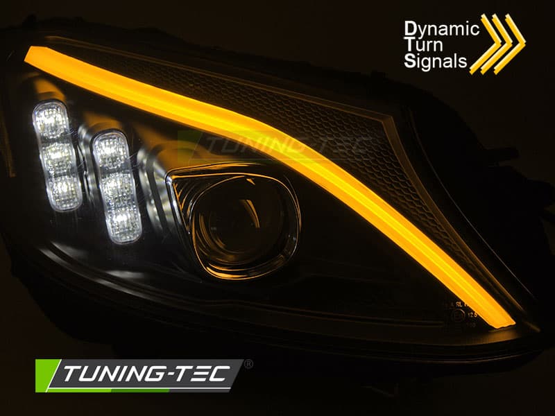 Predné svetlá Mercedes C W205 14-18 Tube LED Black – náhľad 7