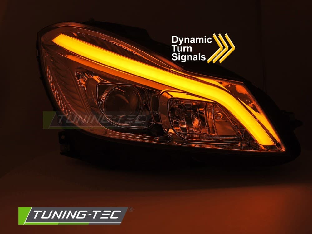 Predné svetlá Mercedes W204 11-14 Dynamic Chrome – náhľad 3